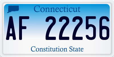 CT license plate AF22256