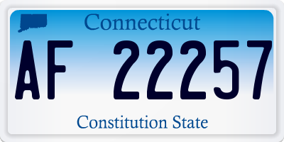 CT license plate AF22257