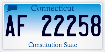CT license plate AF22258