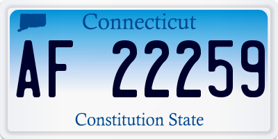 CT license plate AF22259