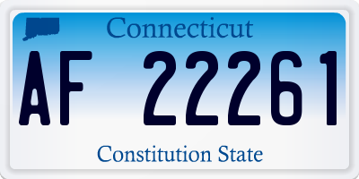 CT license plate AF22261