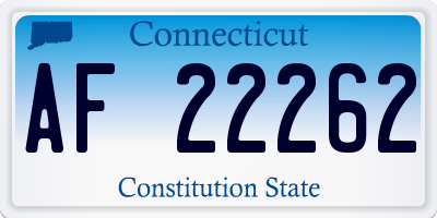 CT license plate AF22262