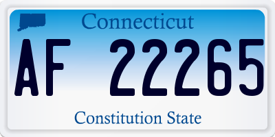 CT license plate AF22265