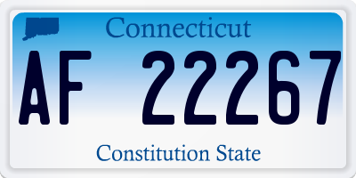CT license plate AF22267