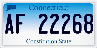 CT license plate AF22268