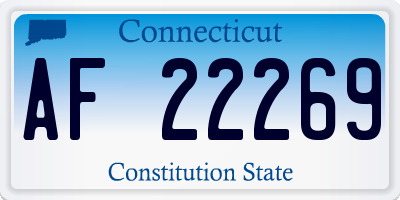 CT license plate AF22269