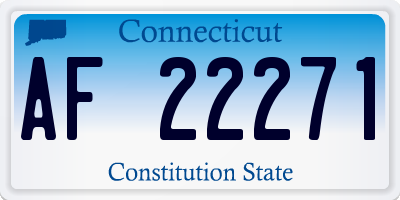 CT license plate AF22271