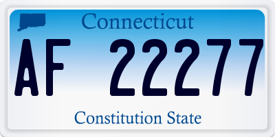 CT license plate AF22277