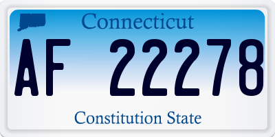 CT license plate AF22278