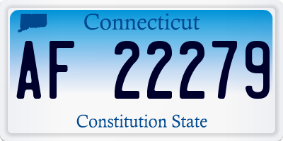 CT license plate AF22279