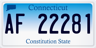 CT license plate AF22281