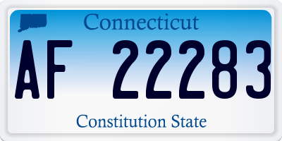 CT license plate AF22283