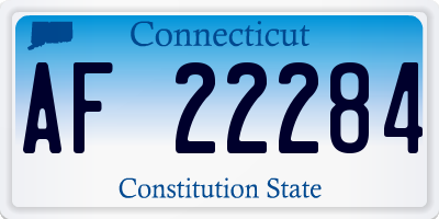 CT license plate AF22284