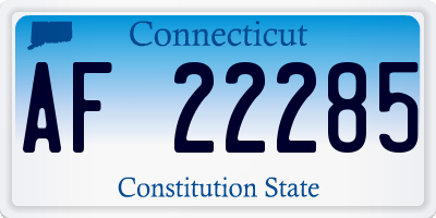CT license plate AF22285