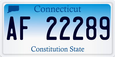 CT license plate AF22289