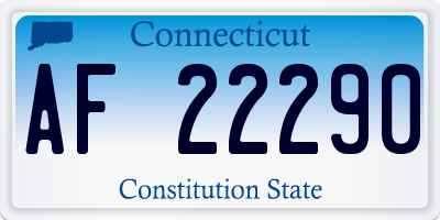 CT license plate AF22290