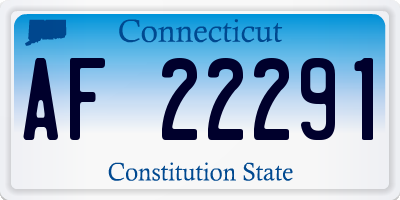 CT license plate AF22291