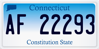 CT license plate AF22293