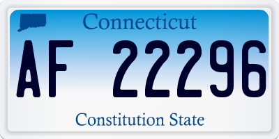 CT license plate AF22296
