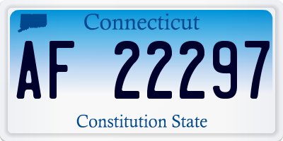 CT license plate AF22297