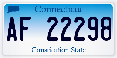 CT license plate AF22298