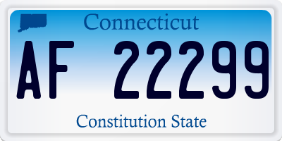 CT license plate AF22299