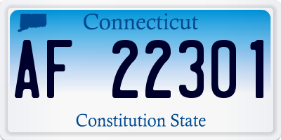 CT license plate AF22301