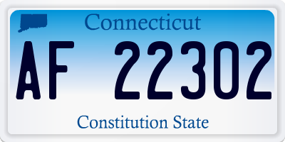 CT license plate AF22302