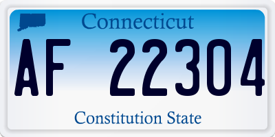 CT license plate AF22304