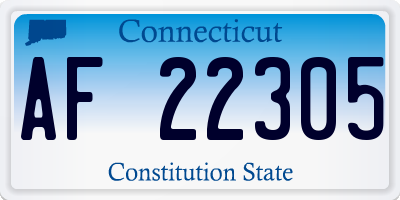 CT license plate AF22305