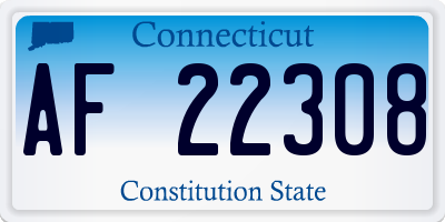 CT license plate AF22308