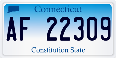 CT license plate AF22309