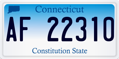 CT license plate AF22310