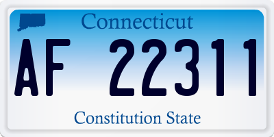 CT license plate AF22311