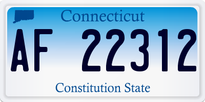 CT license plate AF22312