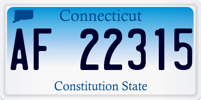 CT license plate AF22315
