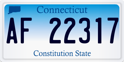 CT license plate AF22317