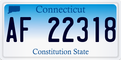 CT license plate AF22318