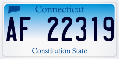 CT license plate AF22319
