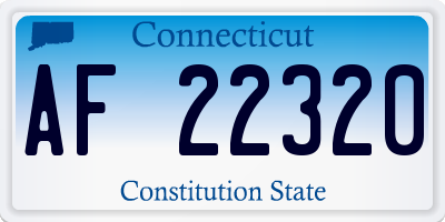 CT license plate AF22320