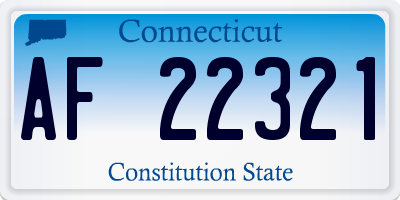 CT license plate AF22321