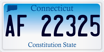 CT license plate AF22325