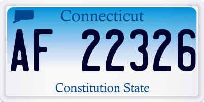 CT license plate AF22326