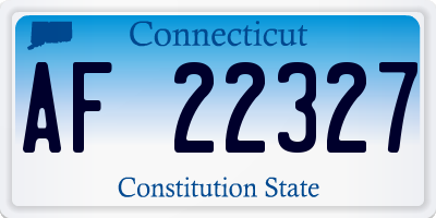 CT license plate AF22327