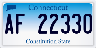 CT license plate AF22330