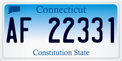 CT license plate AF22331