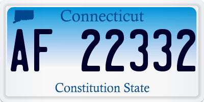 CT license plate AF22332