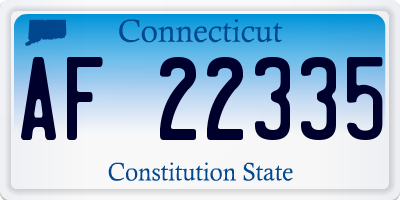 CT license plate AF22335