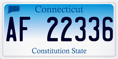 CT license plate AF22336