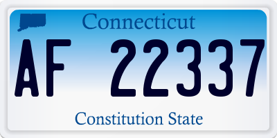 CT license plate AF22337